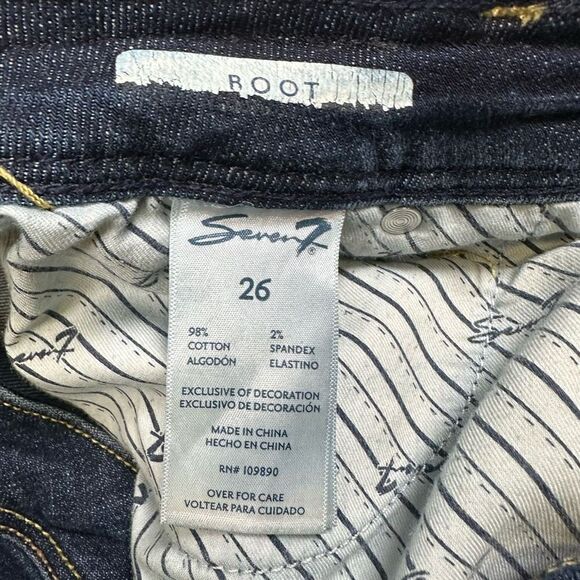 Seven 7 For All Mankind Jeans Women’s Size 26 Bootcut Blue Denim Dark Wash - Picture 2 of 11